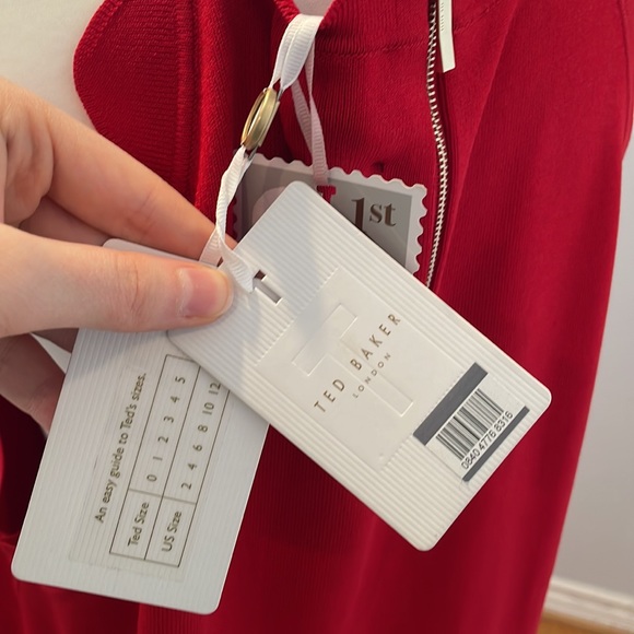 LAST WEEK‼️ NWT Red Sleeveless Knitted Ted Baker Dress - Picture 6 of 10